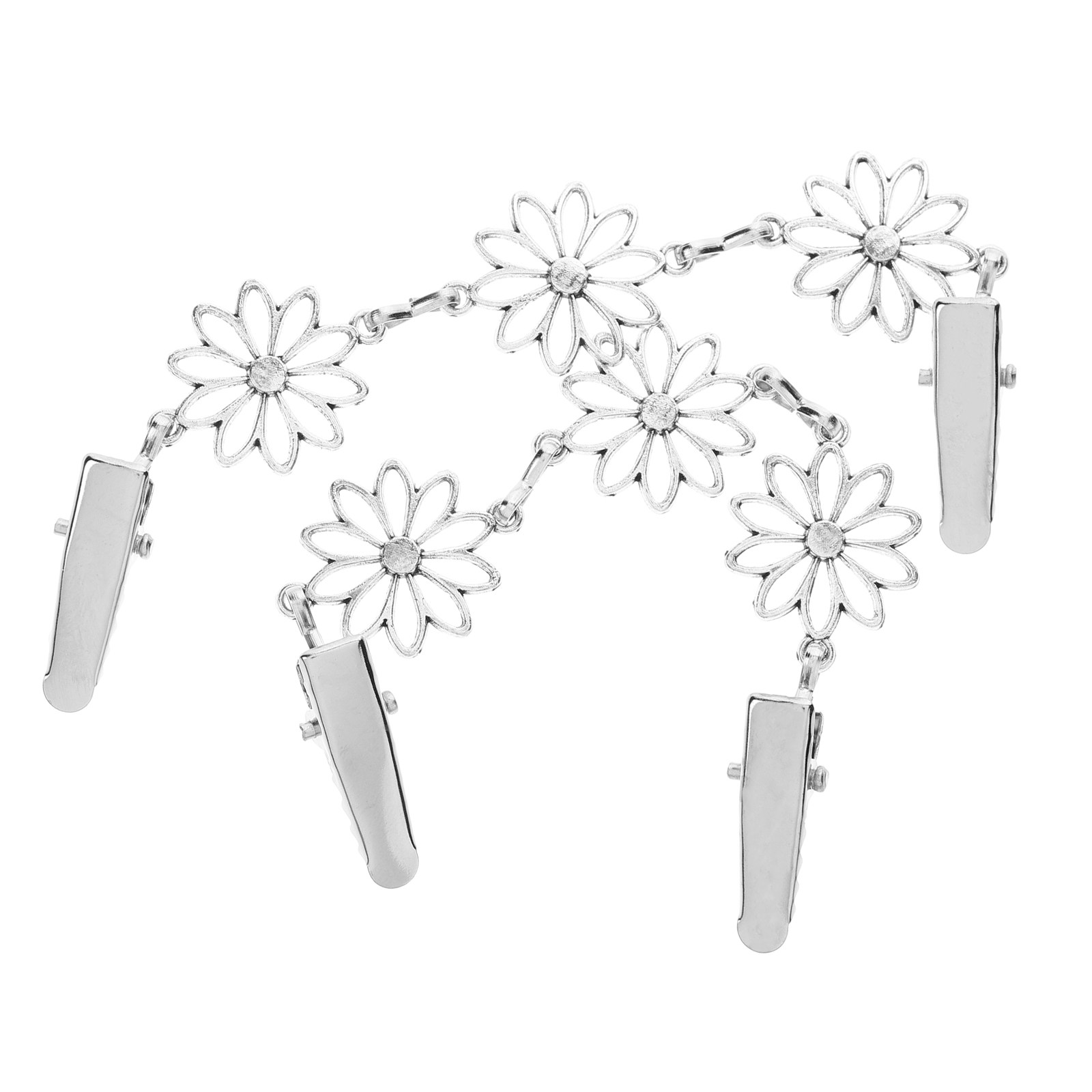 Vintage Brooch Pin - 2Pcs Smooth Finish Sweater Clips Zinc