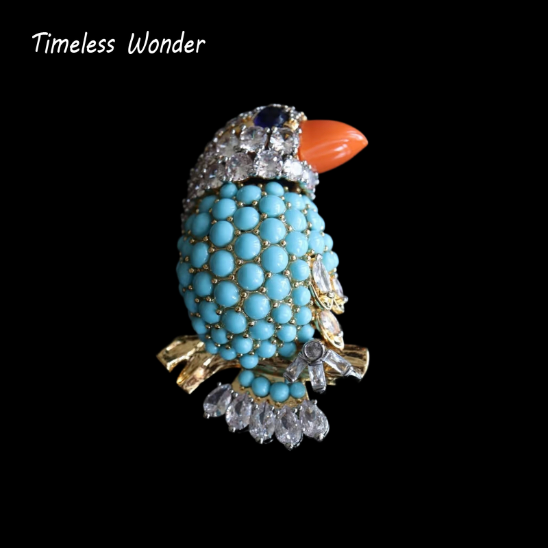 Vintage Brooch Pin - Timeless Wonder Fancy Zircon Bird Brooch