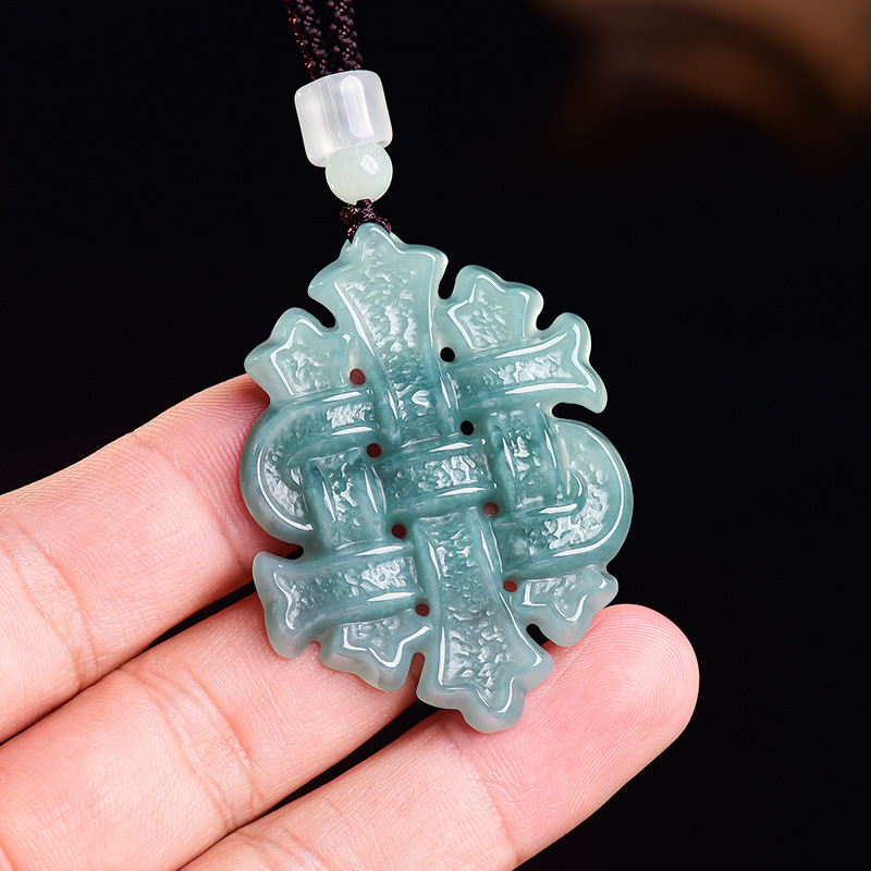 Jewelry & Watches Company - Natural Burmese Jadeite Chinese Knot Pendant