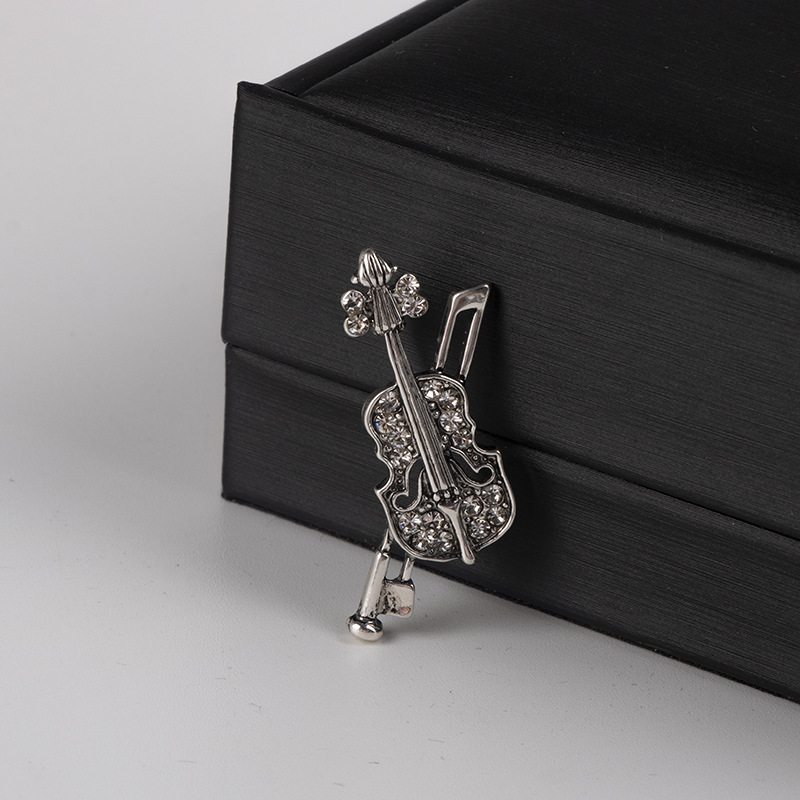Crystal Violin Brooch Jewelry  - Vintage Brooch Pin review and price