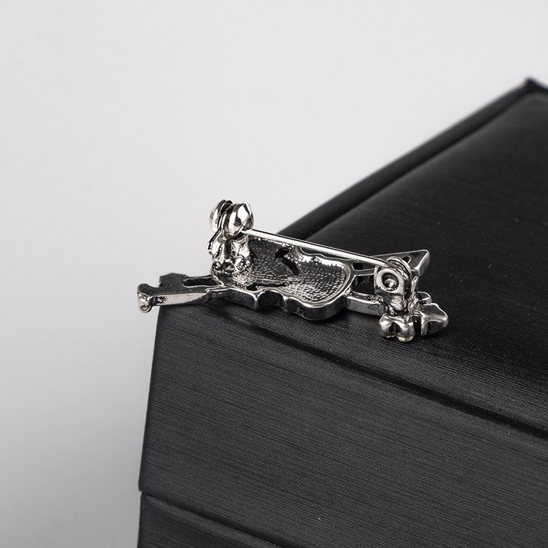 Crystal Violin Brooch Jewelry  - Vintage Brooch Pin review and price