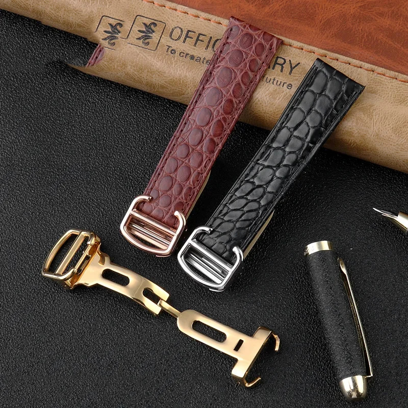 Crocodile Watchband 16 18 20 2 - Cartier Watch Tank review and price
