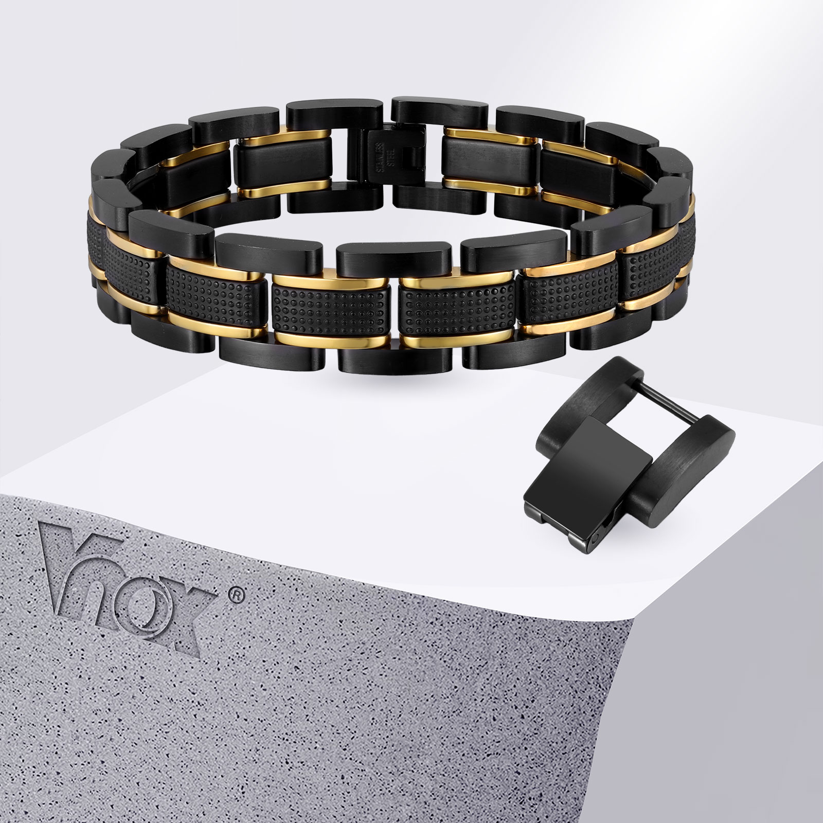 Vnox 14.5mm Wide Men's Stainle - Jewelry Type Watches review and price