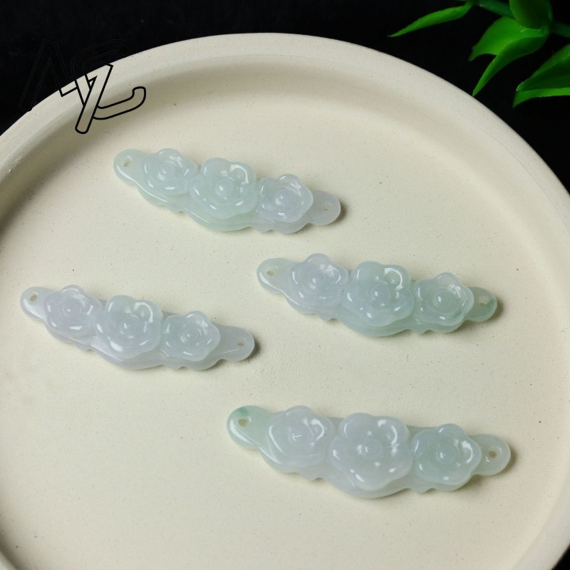 1pc Natural Jadeite Emerald Fl - Jewelry & Watches Company review and price