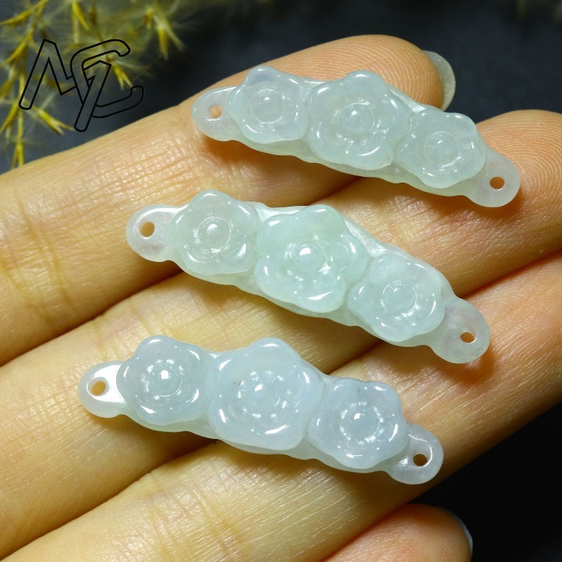 1pc Natural Jadeite Emerald Fl - Jewelry & Watches Company review and price