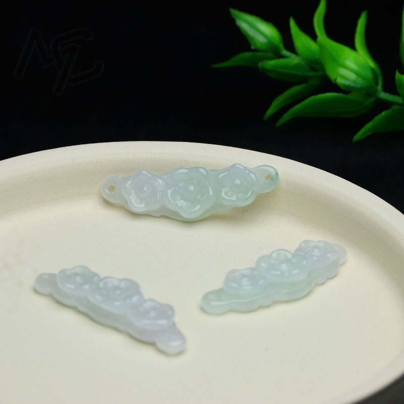 1pc Natural Jadeite Emerald Fl - Jewelry & Watches Company review and price