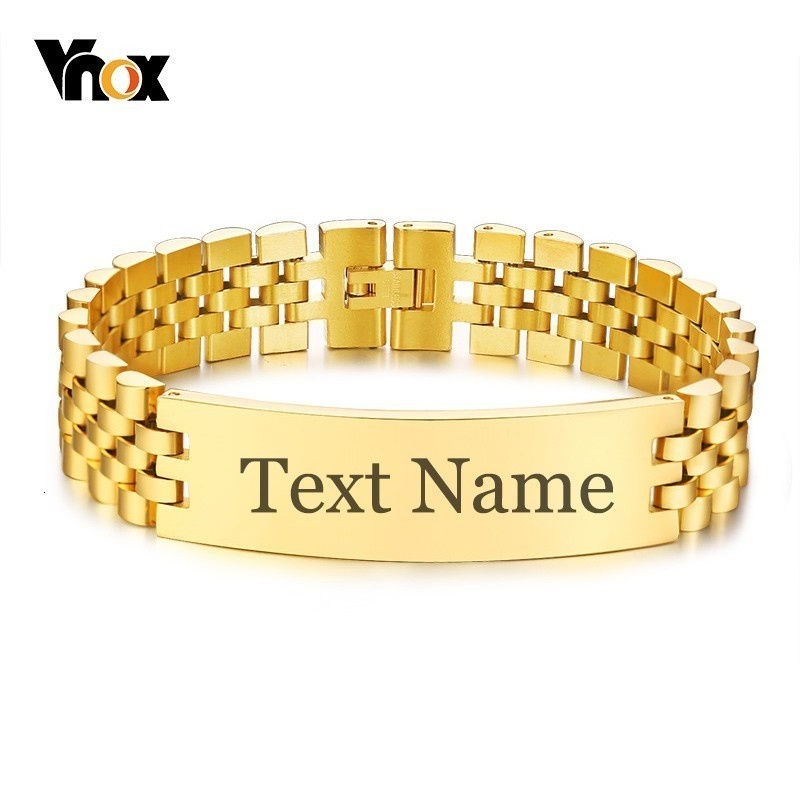 Vnox Mens 15mm Wide ID Tag Bra - Jewelry Type Watches review and price