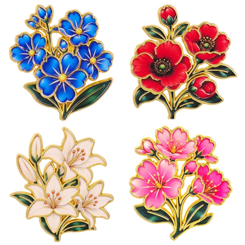 Cute Vintage Colorful Floral E - Vintage Brooch Pin review and price