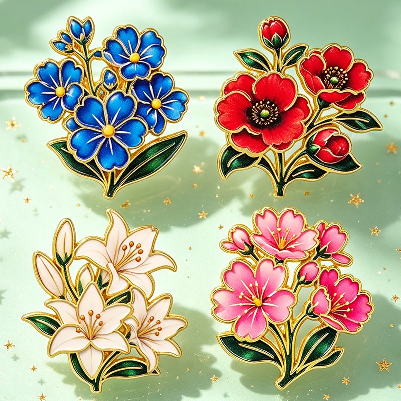Cute Vintage Colorful Floral E - Vintage Brooch Pin review and price